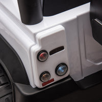 Licensed 2015 Land Rover Defender 90,24V Kids Ride On Xxl Car W Parents Control,2Wd,Four Wheel Suspension,Bluetooth,Mp3,Music,Power Display,Led Lights,Speeds 1.86 3.11Mph For Kids 3 7. White Polypropylene
