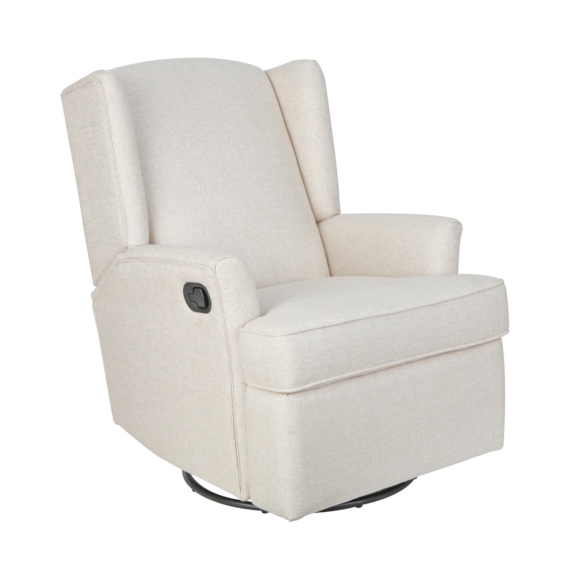 Hemingway Wingback Recliner In Canvas Beige Fabric