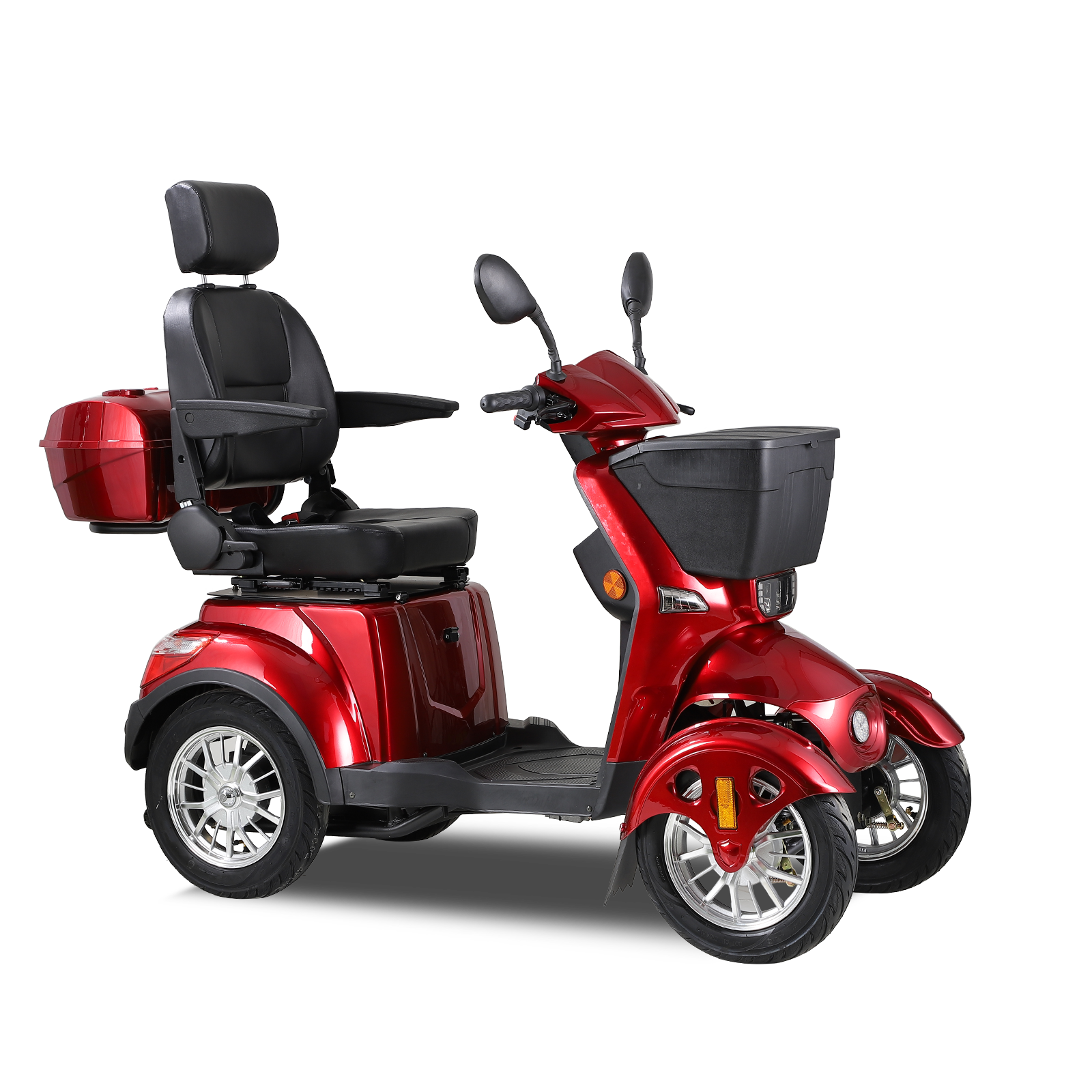 Xl3D4L Electric Mobility Recreational Travel Scooter For Adults,Mobility Scooters For Seniors, 4 Wheel Powered Mobility Scooters Red Abs Pc Abs Pc