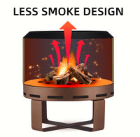 Outdoor Smokeless Fire Pit Stove 18'' For Camping Bonfire, Wood Burning Fire Place Firepit With Stand For Patio Backyard Outside Black Iron