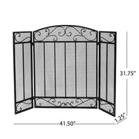 Fire Screen Black Silver Iron