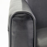 Black Fax Leather Push Back Chair For Elegant Home D Cor Black Pu Leather
