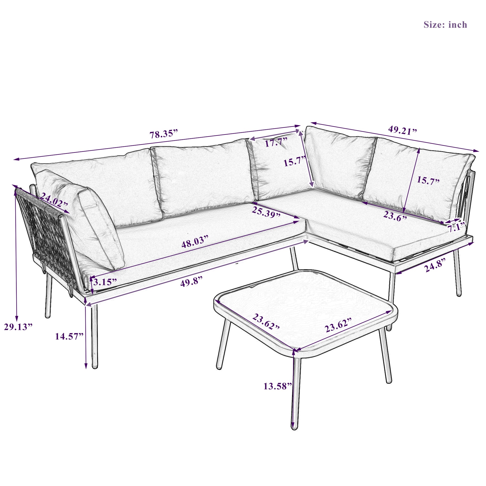 Wf319076Aae Grey Rattan Metal