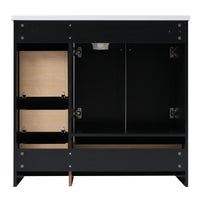 Cabinet Only 36" Black Bathroom Vanity Sink Not Included Black Bathroom Mdf