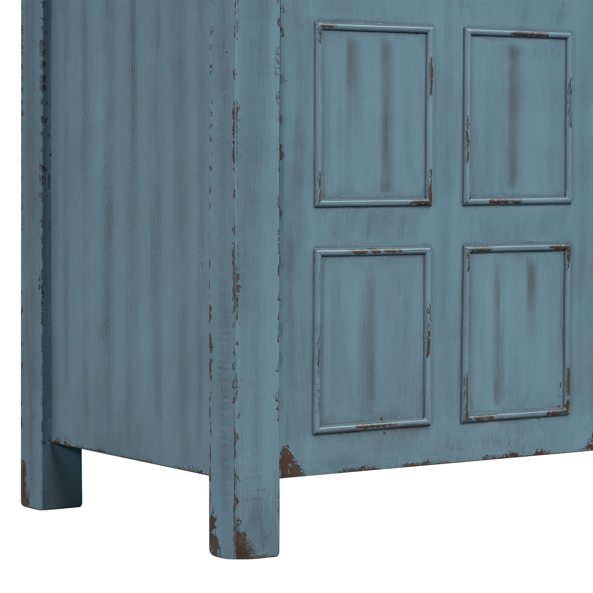 Cabinet Only 36" Bathroom Vanity Vintage Distressed Blue Blue Bathroom Solid Wood Mdf