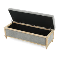 Osgood Gray Storage Ottoman Gray Wood Fabric