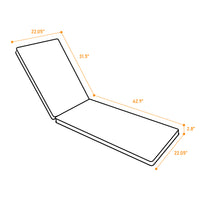 2Pcs Set Outdoor Lounge Chair Cushion Replacement Patio Funiture Seat Cushion Chaise Lounge Cushion Yellow White Yellow White Cotton