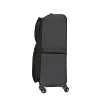 Softside Luggage Expandable 3 Piece Set Suitcase Upright Spinner Softshell Lightweight Luggage Travel Set 20Inch 24Inch 28Inch Black Fabric Plastic