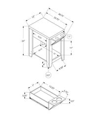 Accent Table, Side, End, Storage, Lamp, Living Room, Bedroom, Dark Taupe Laminate, Transitional Taupe Particle Board