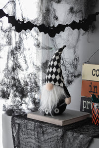 8.3X4.7X15.7" Fabric Gnome Decor, For Halloween Decor Black,White Polyester