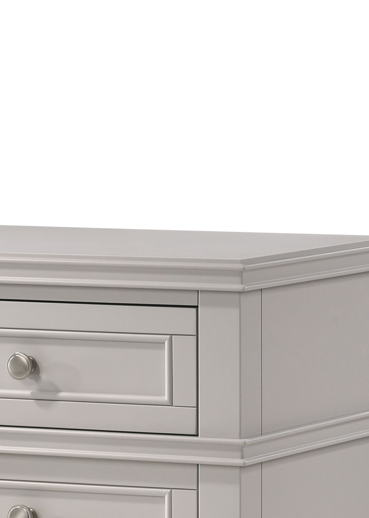 3 Drawer Nightstand W Usb Gray Solid Wood Mdf