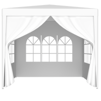 10'X10' Party Tent Outdoor Heavy Duty Gazebo Wedding Canopy 4 Removable Walls White Polypropylene