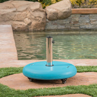 Wheelie Umbrella Base Round Teal Concrete