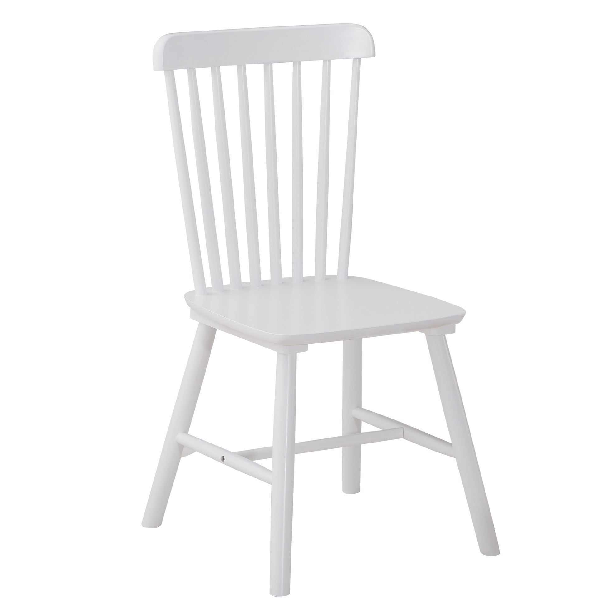 4 Pieces Of Dining Chair,White, Rubber Wood Material, Dining Chair, Solid Wood Chair, Solid Wood Dining Table Chair, Living Room Chair, Simple And Natural White Rubber Wood