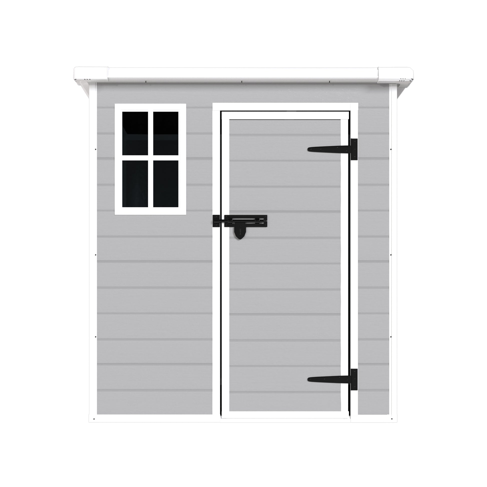 6X6 Ft Storage Shed, Waterproof Resin Outdoor Storage Shed With Floor & Window & Lockable Doors And Vents, Tool Shed For Bike, Garden, Backyard,Lawn, All Weather Use, Light Grey Gray Primary Living Space Polypropylene