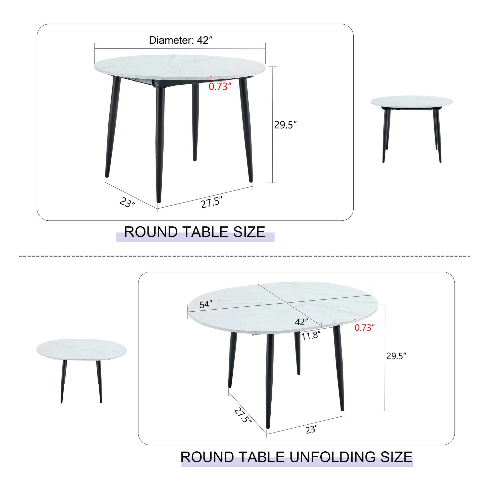 With A Clever Retractable Mechanism, The Mdf Table Top Is Made Of Black Metal Legs And Has A Smooth And Delicate Surface. The Unique Look Creates The Sleekof A Modern Home. White Mdf Metal