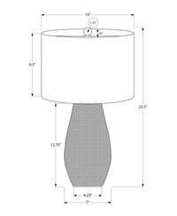 Lighting, 24"H, Table Lamp, Grey Resin, Ivory Cream Shade, Contemporary Grey Polyresin
