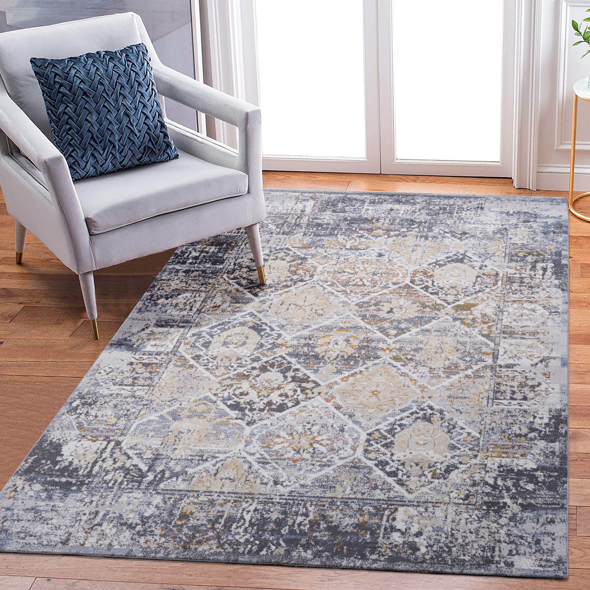 6X9 Multi Traditional Non Shedding Living Room Bedroom Dining Home Office Stylish And Stain Resistant Area Rug Multi Polyester