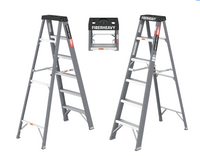 6 Fibreglass Step Ladder 250Lbs Grey Fiberglass