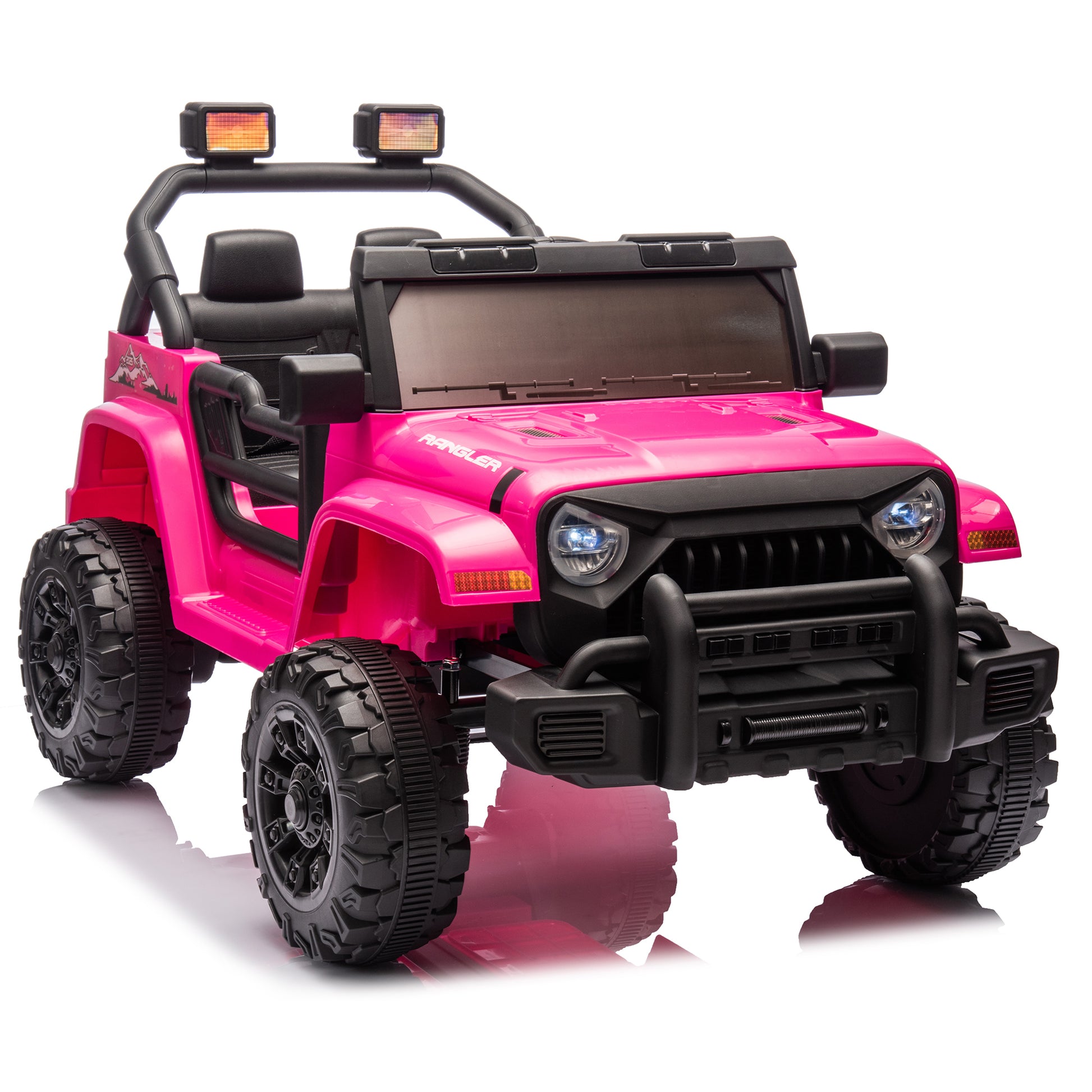 12V Kids Ride On Electric Car W Parents Control,Dual Drive, Four Wheel Suspension,With Music,Bluetooth,Mp3,Usb,With Headlights, Steering Wheel Quick Release,Slow Start For Kids Aged 3 8. Pink 50 99 Lbs Polypropylene