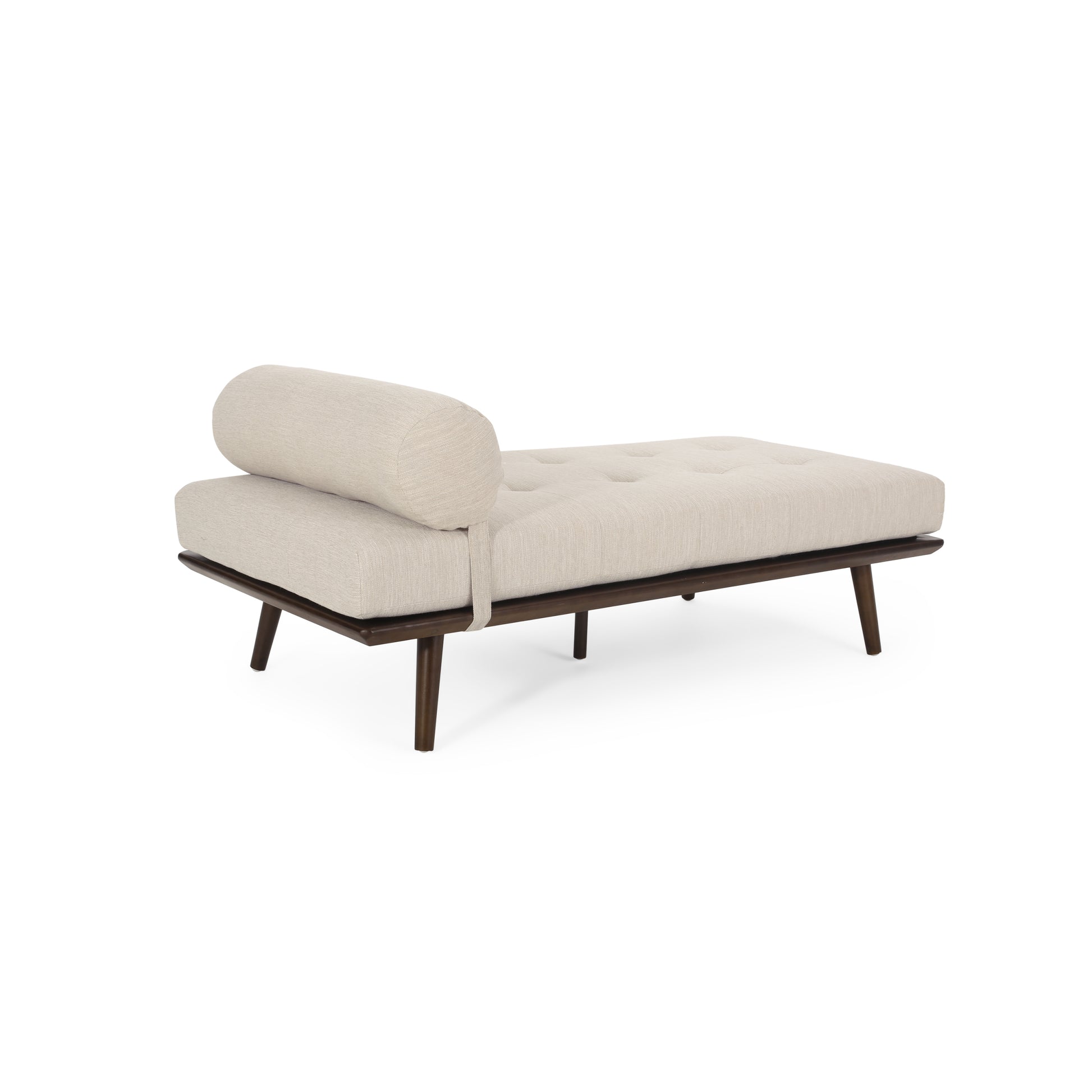 Chaise Lounge Beige Fabric