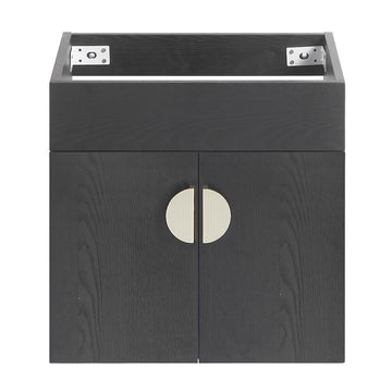 20''Bathroom Vanity,Black Excluding Sink Black Solid Wood