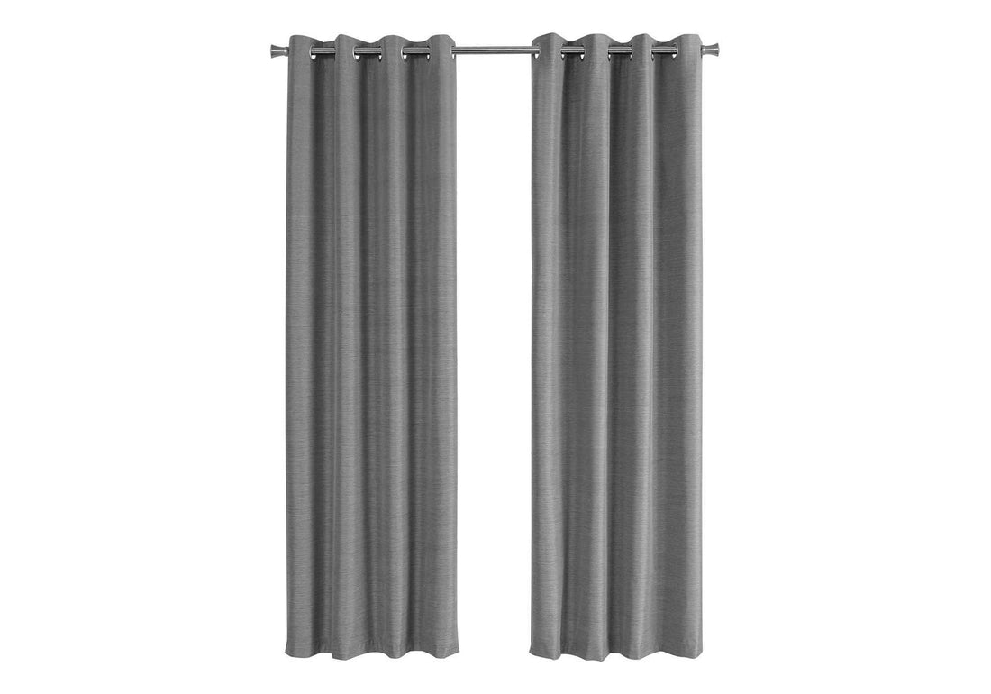 Curtain Panel, 2Pcs Set, 54"W X 84"L, 100% Blackout, Grommet, Living Room, Bedroom, Kitchen, Grey Thermal Insulation Polyester, Contemporary, Modern Grey Polyester