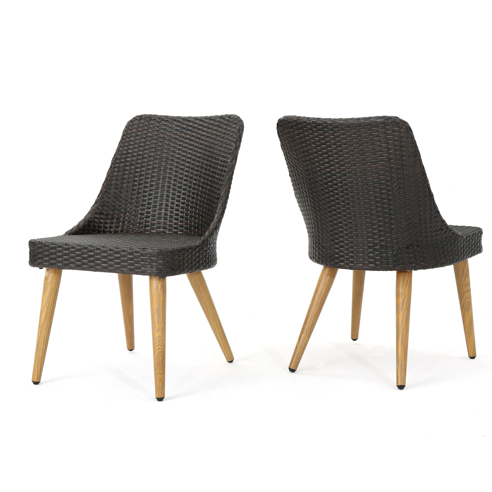 Delphi Dining Chair With Heat Transfer Legs Brown Multi Rattan