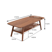 Center Table Low Table 100% Solid Oak Wood Top Plate Desk Coffee Table Width 120 X Depth 56 X Height 44 Cm Study Desk Work From Home Easy To Assemble Walnut Color Wood With Storage Shelf Oak Brown