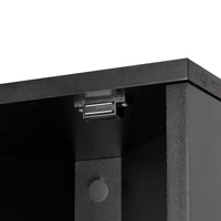 Multi Functional Corner Cabinet Tall Bathroom Storage Cabinet With Two Doors And Adjustable Shelves, Open Shelf, Black Black Mdf