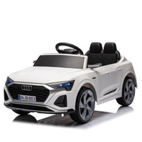 12V Kids Ride On Electric Car W Parents Remote Control,Licensed Audi Sq8 For Kids,Dual Drive,Suspension,Hanging Start,Three Speed Adjustable Music,Volume Control,Led Lights For Kids Aged 3 6. White