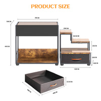 Pet Step Window Perch,Bunk Beds Window Perch For Dogs Bedside Lounge Elevated Dog Bed Multi Level Platform With Sponge, Non Slip Pad And Storage,Vintage Black Vintage Particle Board