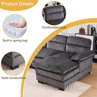 U Shaped Profile Sofa, Including Two Single Seats And Two Chaise, Modular Sofa, Corduroy Sofa Grey Foam Corduroy 4 Seat