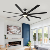 84 In Super Large Black Ceiling Fan With Remote Control Black American Design Aluminium Aluminium