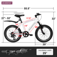 A20215F 20 Inch Kids Bike Shock Absorber Front Plug 7 Speed Lever Transmission Fender Universal For Boys And Girls White Pink Without Anti Slip Garden & Outdoor Casual Muscle Building Iron