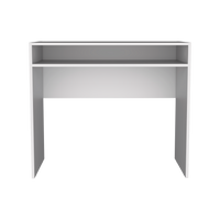 Estill Desk In Melamine With Storage White Office Modern Particle Board Melamine