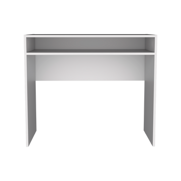 Estill Desk In Melamine With Storage White Office Modern Particle Board Melamine