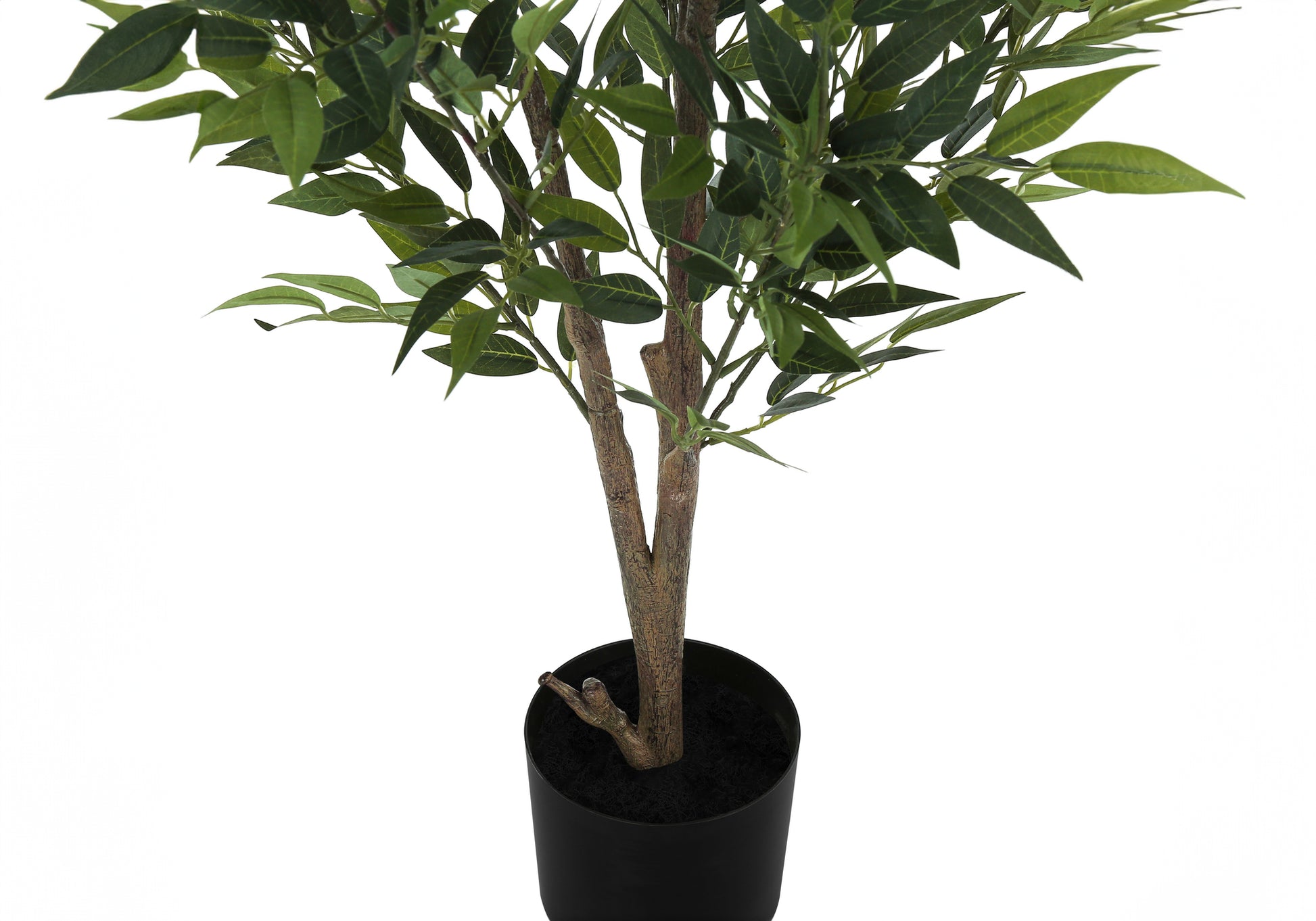 Artificial Plant, 47" Tall, Acacia Tree, Indoor, Faux, Fake, Floor, Greenery, Potted, Silk, Decorative, Green Leaves, Black Pot Green Foam Plastic