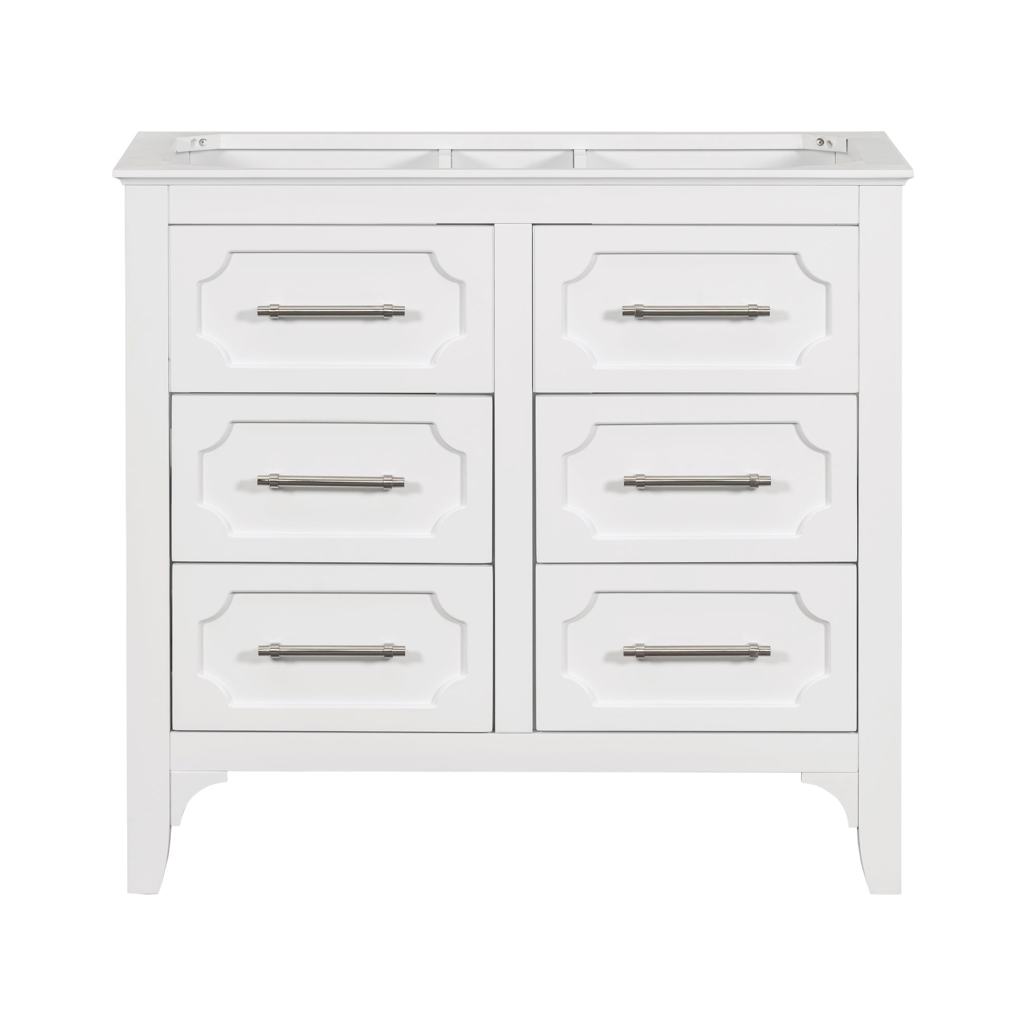 36'' Bathroom Vanity Without Sinkfree Standing Single Vanity Set With Four Drawers, Solid Wood Frame Bathroom Storage Cabinet Only Not Include Sink 4 White Bathroom Freestanding Solid Wood Mdf Painted