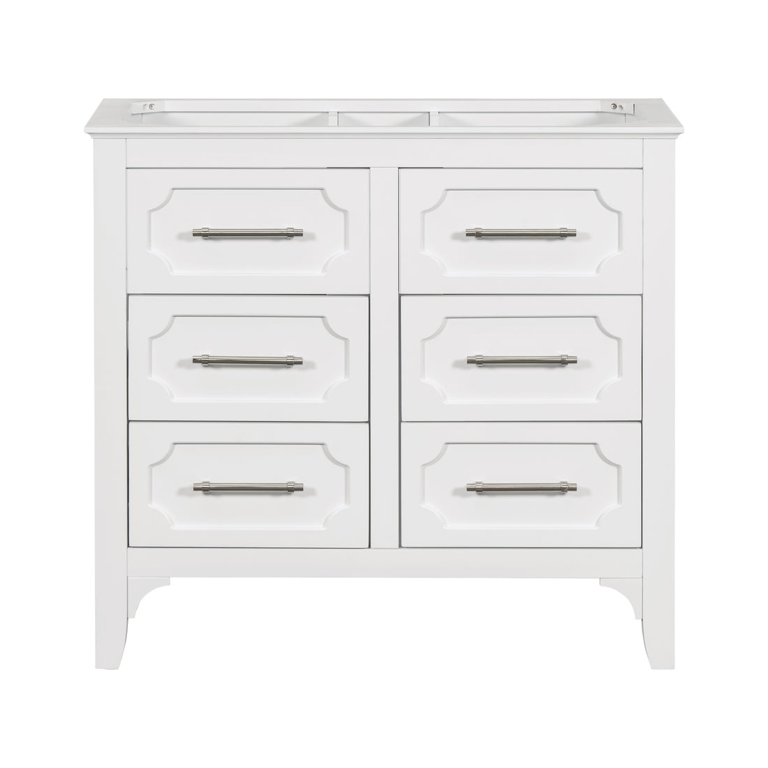 36'' Bathroom Vanity Without Sinkfree Standing Single Vanity Set With Four Drawers, Solid Wood Frame Bathroom Storage Cabinet Only Not Include Sink 4 White Bathroom Freestanding Solid Wood Mdf Painted