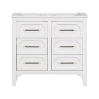 36'' Bathroom Vanity Without Sinkfree Standing Single Vanity Set With Four Drawers, Solid Wood Frame Bathroom Storage Cabinet Only Not Include Sink 4 White Bathroom Freestanding Solid Wood Mdf Painted