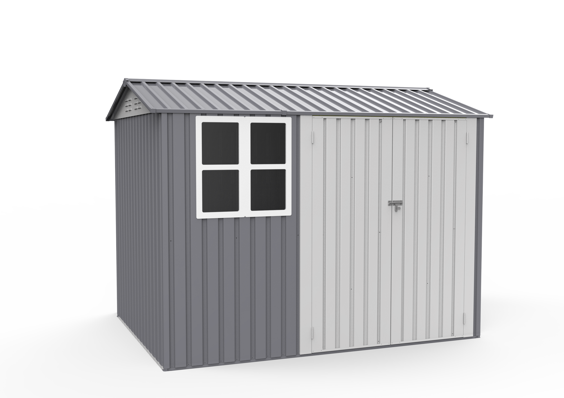 Storage Shed 6 X 8 Ft Large Metal Tool Sheds With Window Grey Rectangular None Garden & Outdoor Modern Year Round Use Anchored Metal