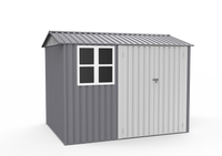 Storage Shed 6 X 8 Ft Large Metal Tool Sheds With Window Grey Rectangular None Garden & Outdoor Modern Year Round Use Anchored Metal