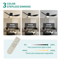 42" Smart Flush Mount Ceiling Fans With Lights Remote,Quiet Dc Motor,Outdoor Indoor Low Profile Ceiling Fan,Control With Wifi Alexa App,Dimmable,Abs Blades,For Modern Bedroom Patio Matte Black Abs Steel Q235