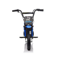 24V14Ah Kids Ride On 24V Electric Toy Motocross Motorcycle Dirt Bike Xxl Large,Speeds Up To 14.29Mph,Dual Suspension, Hand Operated Dual Brakes, Twist Grip Throttle, Authentic Motocross Bike Geometry Blue Polypropylene