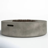 12" H Fiber Reinforced Concrete Outdoor Fire Pit Table Grey Garden & Outdoor Modern Stone Concrete