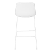 Office Chair, Bar Height, Standing, Computer Desk, Work, White Leather Look, White Metal, Contemporary, Modern White Foam Polyurethane