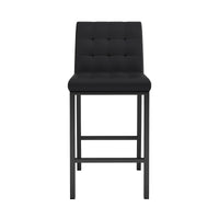 Modern Design High Stool Metal Legs Kitchen Restaurant Black Pu Bar Chair, Black Spray Painted Chair Legs, Suitable For Bar Cafe Restaurant Set Of 2 Metal Black Pu Pu