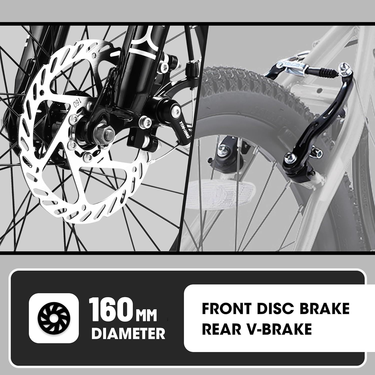 S20101 Ecarpat 20 Inch Kids Bike, Boys Girls Mountain Bike Ages 8 12, 7 Speed Teenager Children Kids' Bicycles, Front Suspension Disc U Brake, 14 Inch Height Steel Frame White Polyurethane Foam Carbon Steel