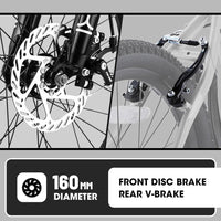 S20101 Ecarpat 20 Inch Kids Bike, Boys Girls Mountain Bike Ages 8 12, 7 Speed Teenager Children Kids' Bicycles, Front Suspension Disc U Brake, 14 Inch Height Steel Frame White Polyurethane Foam Carbon Steel